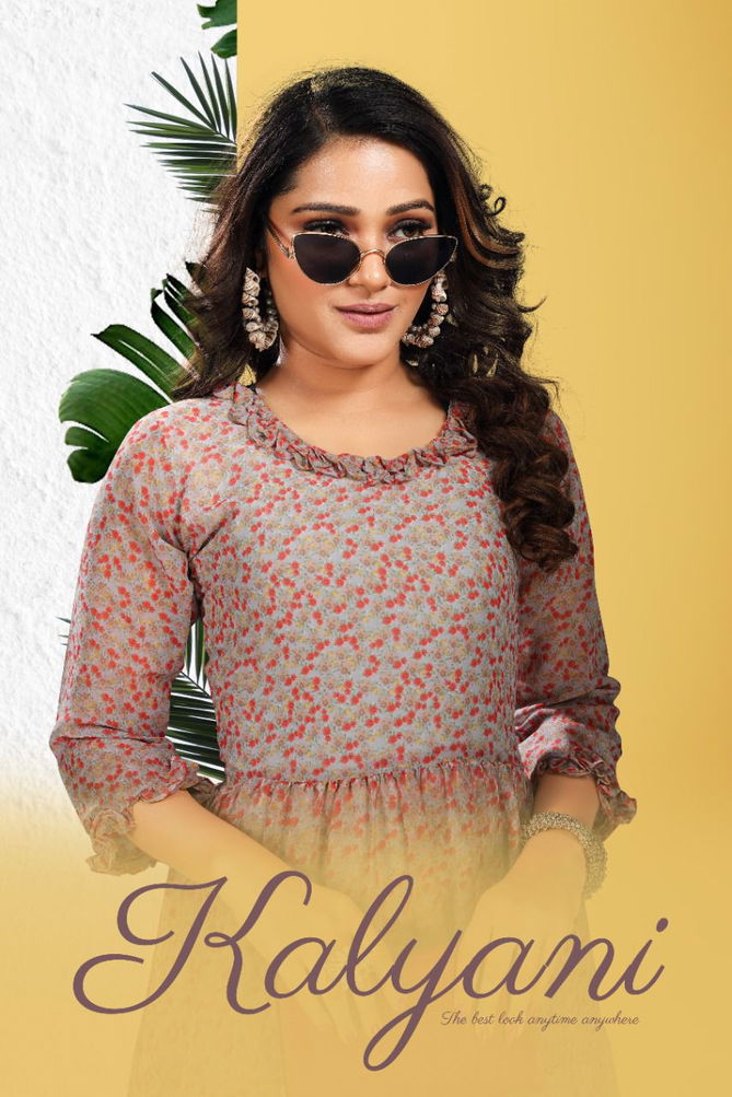 Beauty Queen Kalyani 1 New Printed Georgette Party Wear Kurti Collection